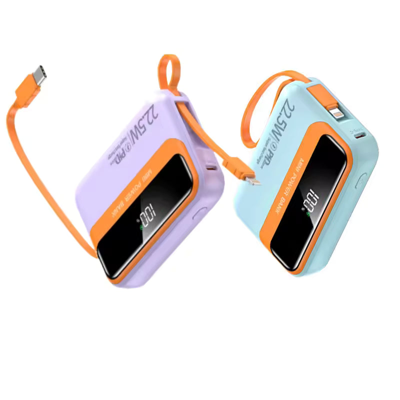 Cube 22.5W Dual-Cable 20000mAh Mini Powerbank