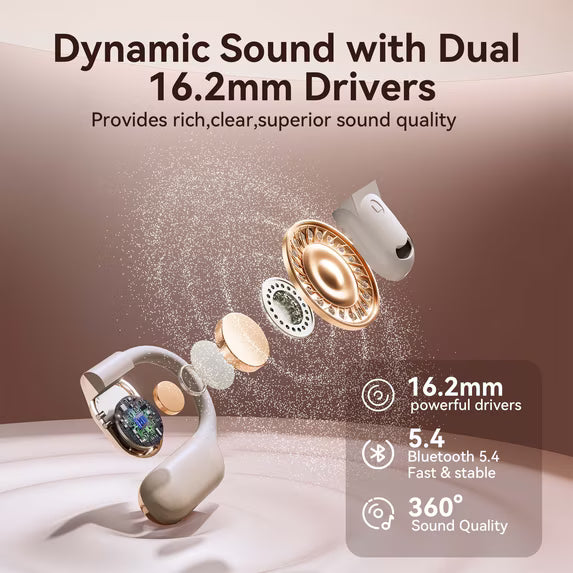 Open-Ear Wireless Sport Earbuds with 50-Hour Battery