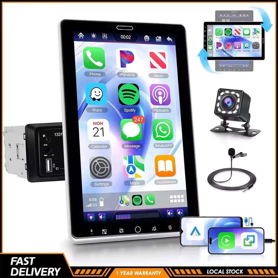 10-Inch Rotatable Touch Screen Car Stereo Receiver