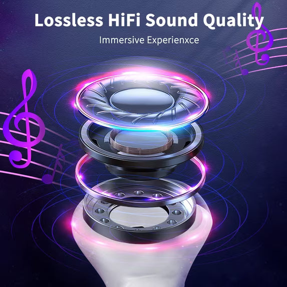 60-Hour Playtime Wireless Earbuds with Charging Case