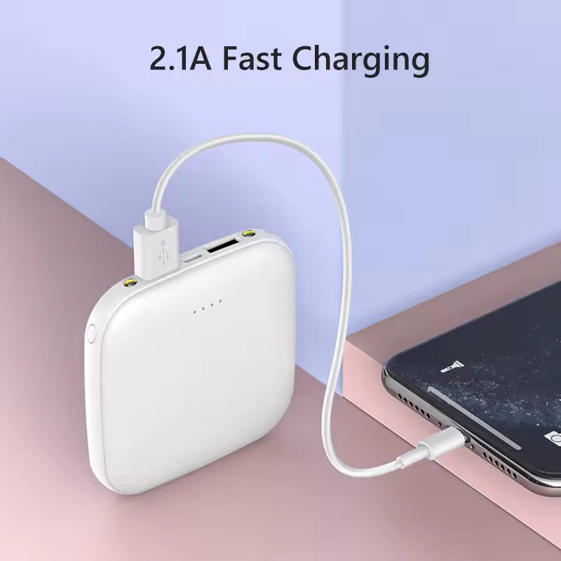 Pocket-Sized Dual-Output 10000mAh LED Mini Power Bank