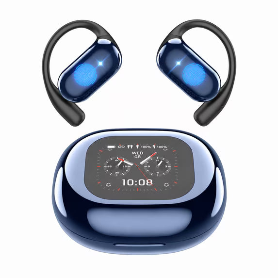 Open-Ear Wireless Earbuds with Touchscreen Case