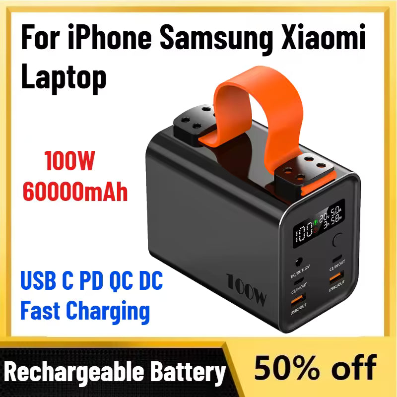 60000mAh 100W Fast-Charging Portable Power Bank