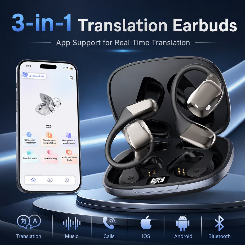 AI Translation Earbuds with 80-Hour Battery Life