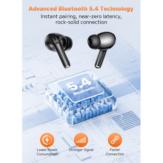 Smart Touchscreen Case 50-Hour Wireless Earbuds