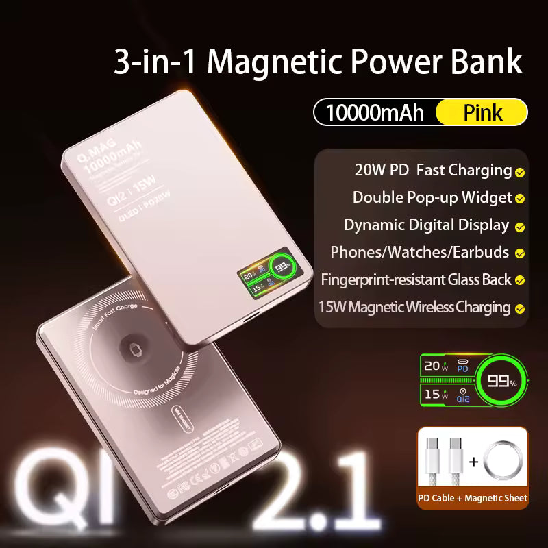 Magnetic Wireless Fast Charging 10000mAh Power Bank