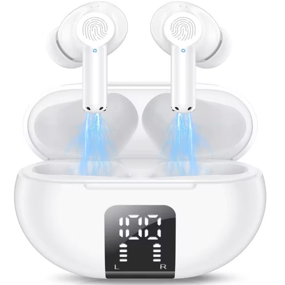 60-Hour Playtime Wireless Earbuds with Charging Case