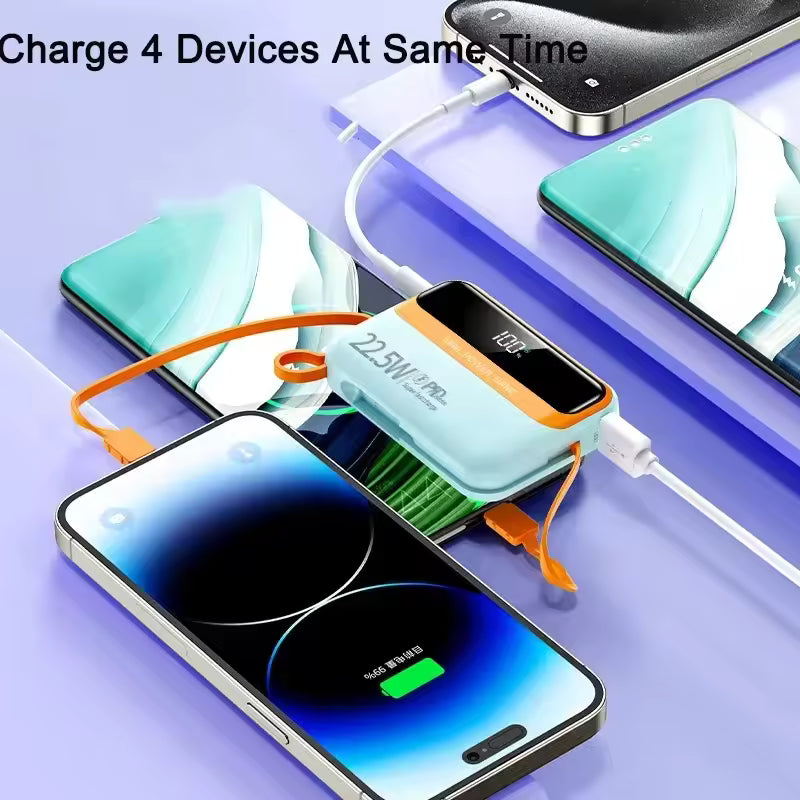 Cube 22.5W Dual-Cable 20000mAh Mini Powerbank