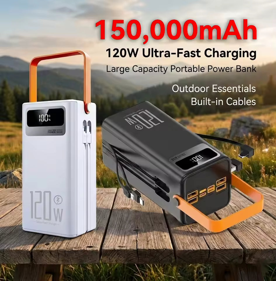 Portable 120W Fast Charging 150000mAh Power Bank