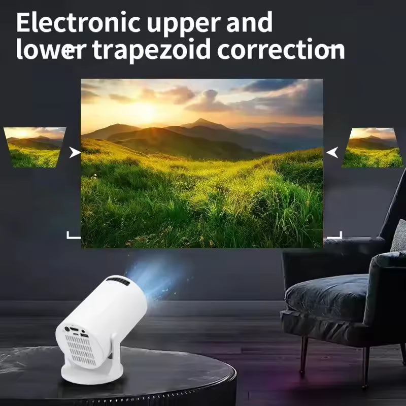 Portable 4K-Supported Smart Mini Projector with Android 11 and Wi-Fi 6