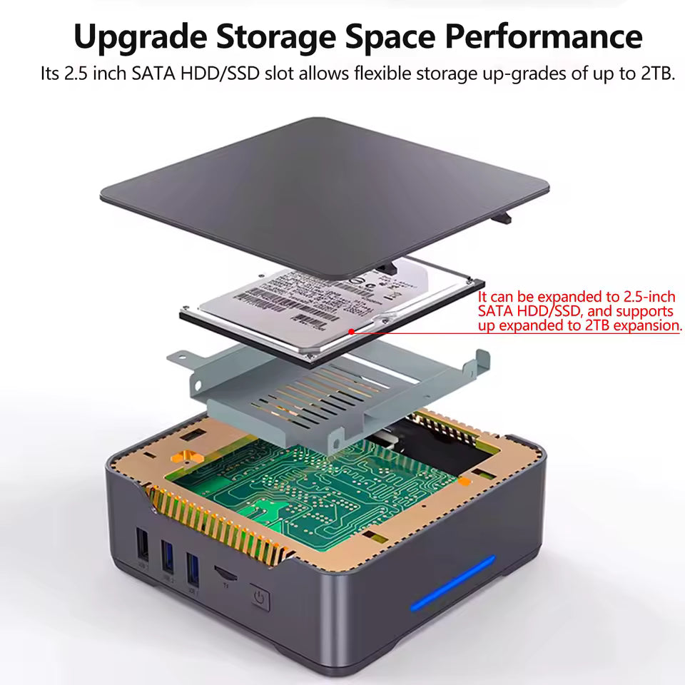 Intel N100 Compact Desktop Mini PC with 16GB DDR5 RAM