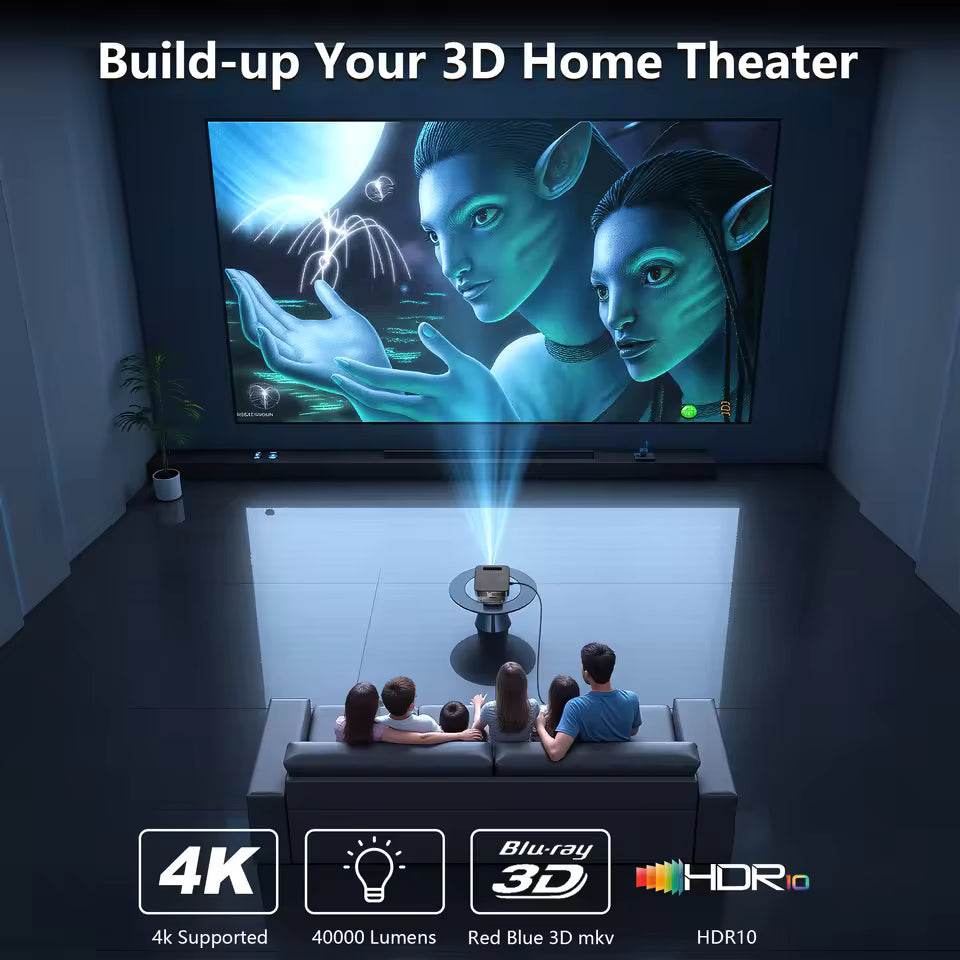 35000-Lumen Android 12 Smart LED Projector