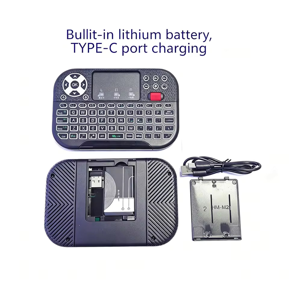 Dual-Mode Wireless Mini Keyboard with Scroll Wheel and Touchpad