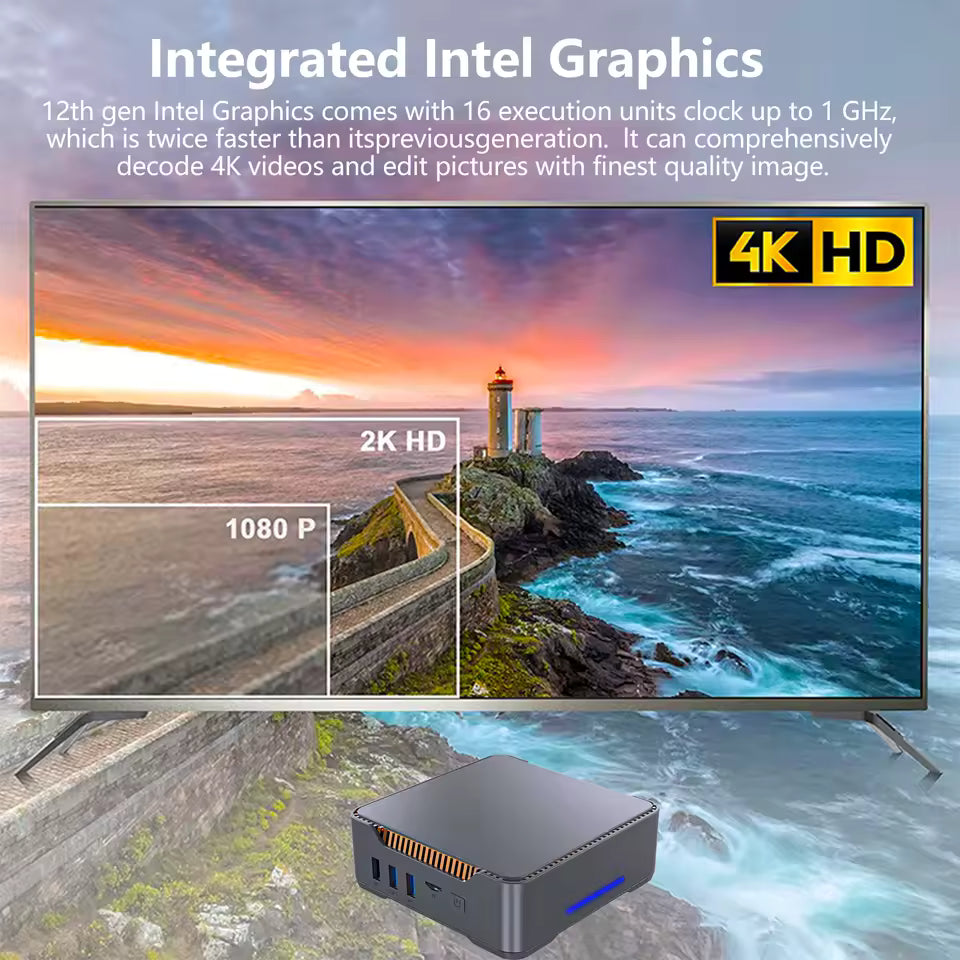 Intel N100 Compact Desktop Mini PC with 16GB DDR5 RAM