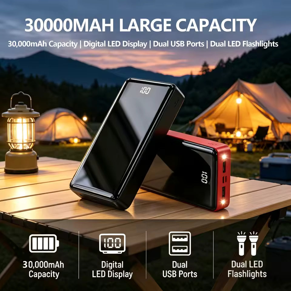 Portable 66W Fast Charging 30000mAh Power Bank