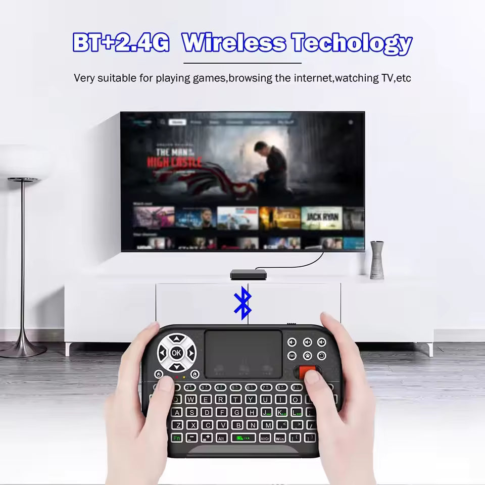 Dual-Mode Wireless Mini Keyboard with Scroll Wheel and Touchpad