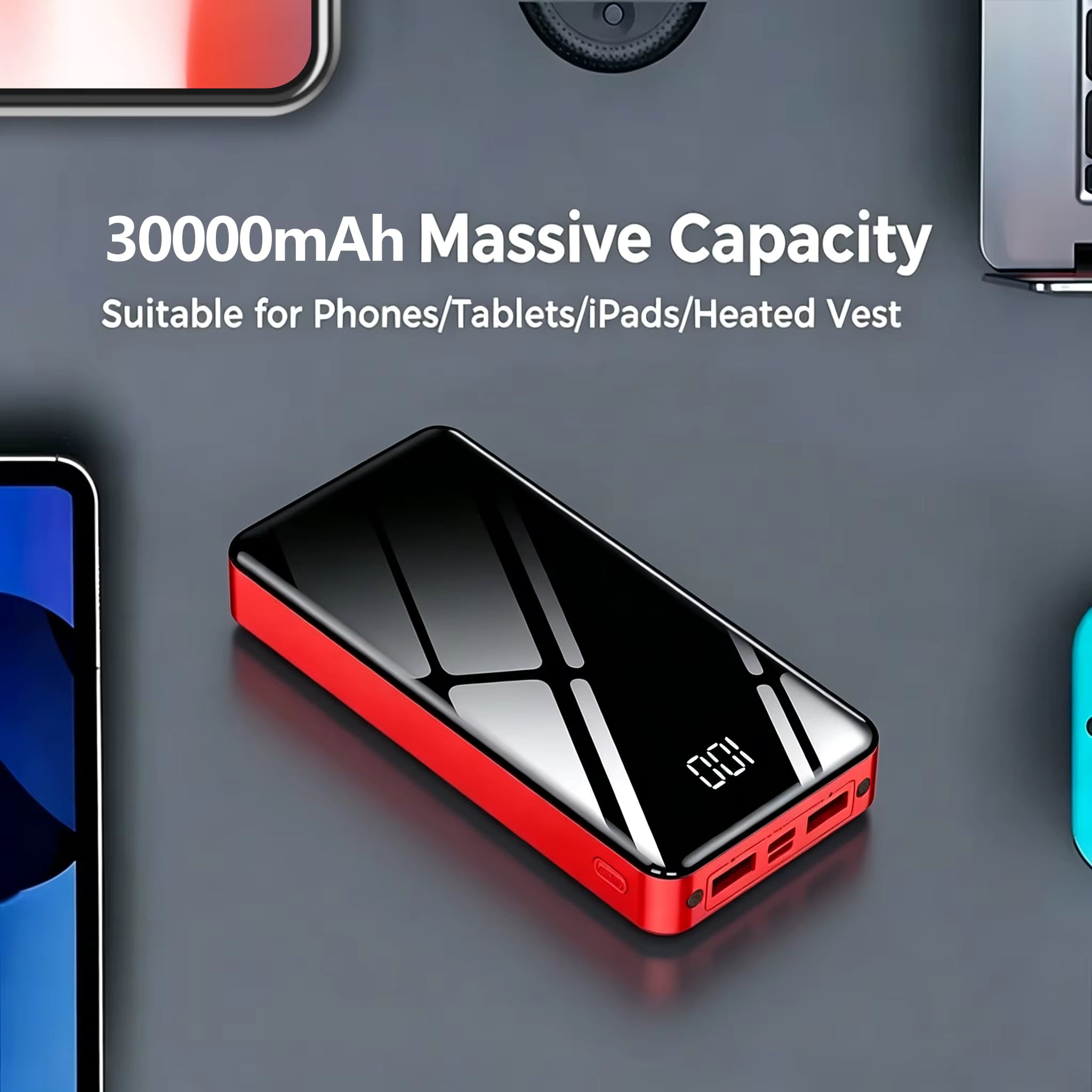 Portable 66W Fast Charging 30000mAh Power Bank