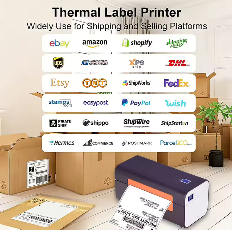 Direct Thermal Mini Label Printer with USB and Bluetooth