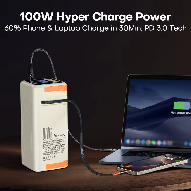 50000mAh 100W Fast-Charging Portable Power Bank