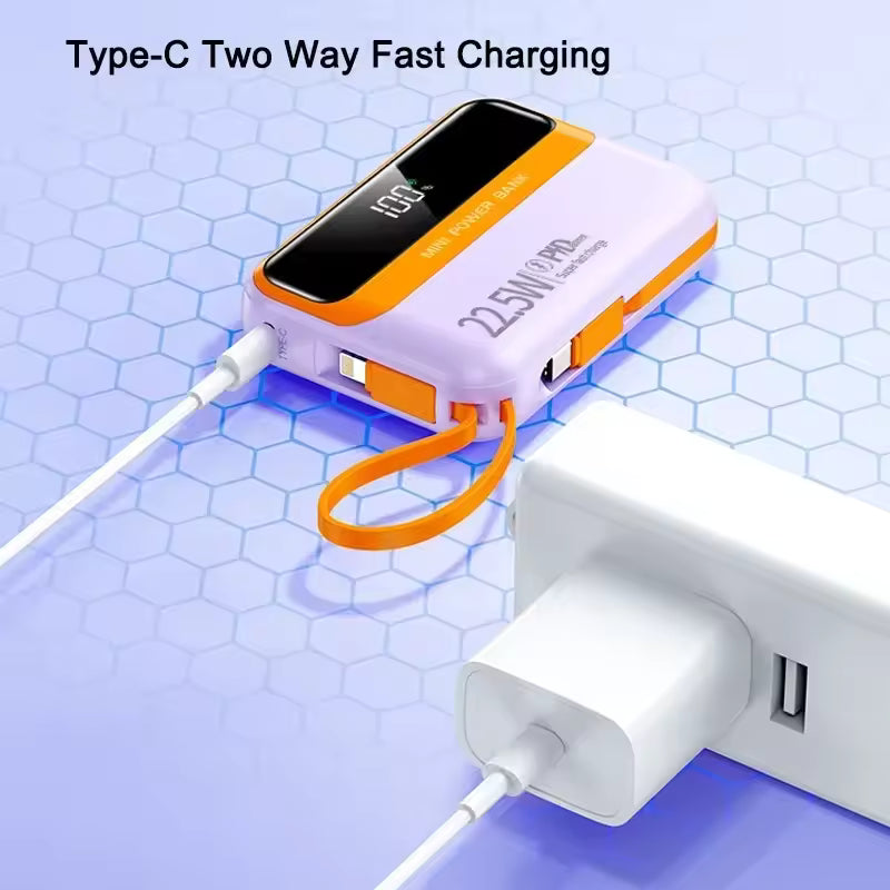 Cube 22.5W Dual-Cable 20000mAh Mini Powerbank