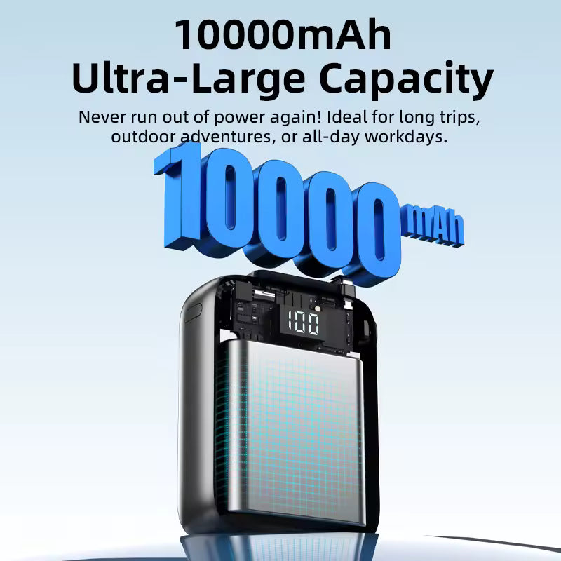 Built-In Cable 22.5W Fast Charging 10000mAh Mini Power Bank (2 Pcs)