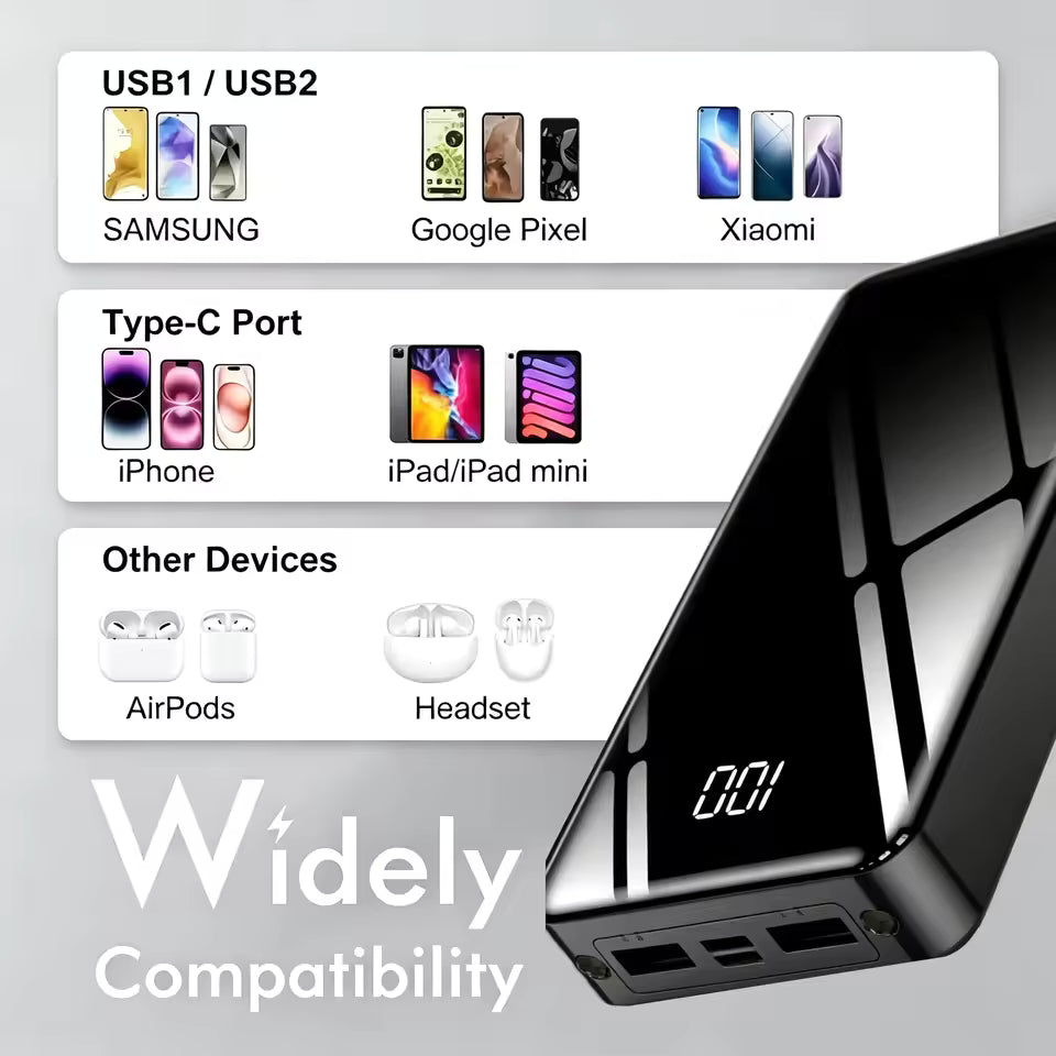 Portable 66W Fast Charging 30000mAh Power Bank