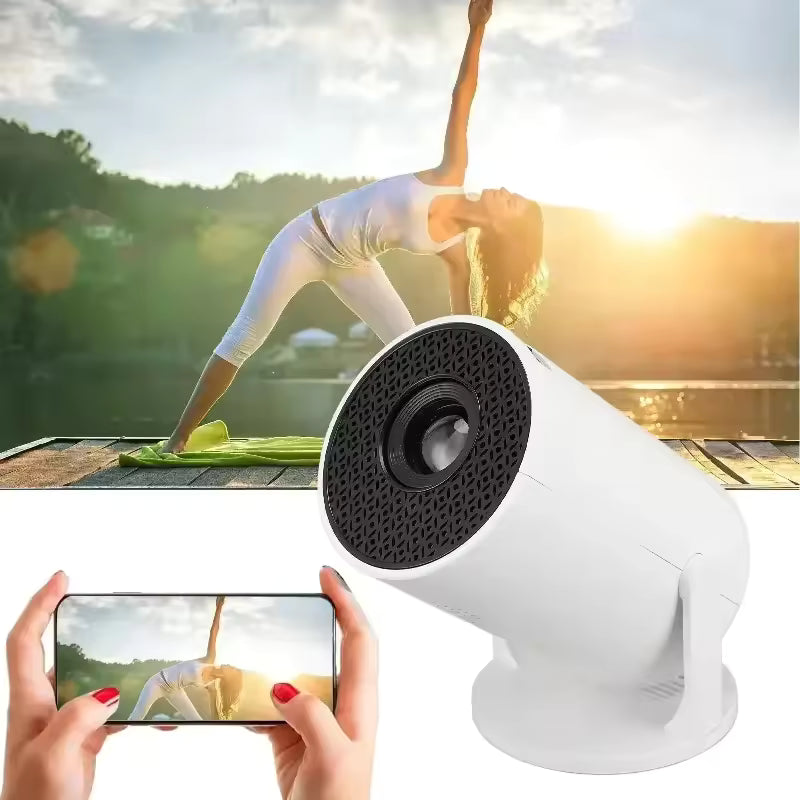 Portable 4K-Supported Smart Mini Projector with Android 11 and Wi-Fi 6