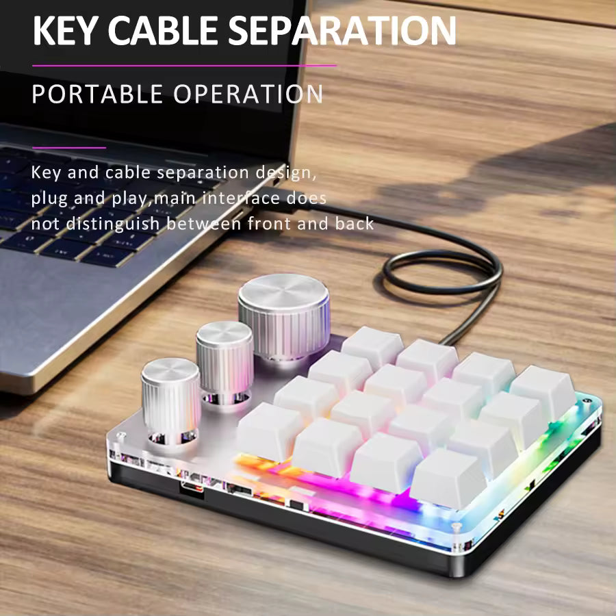 16-Key Programmable Macro Mechanical Keypad