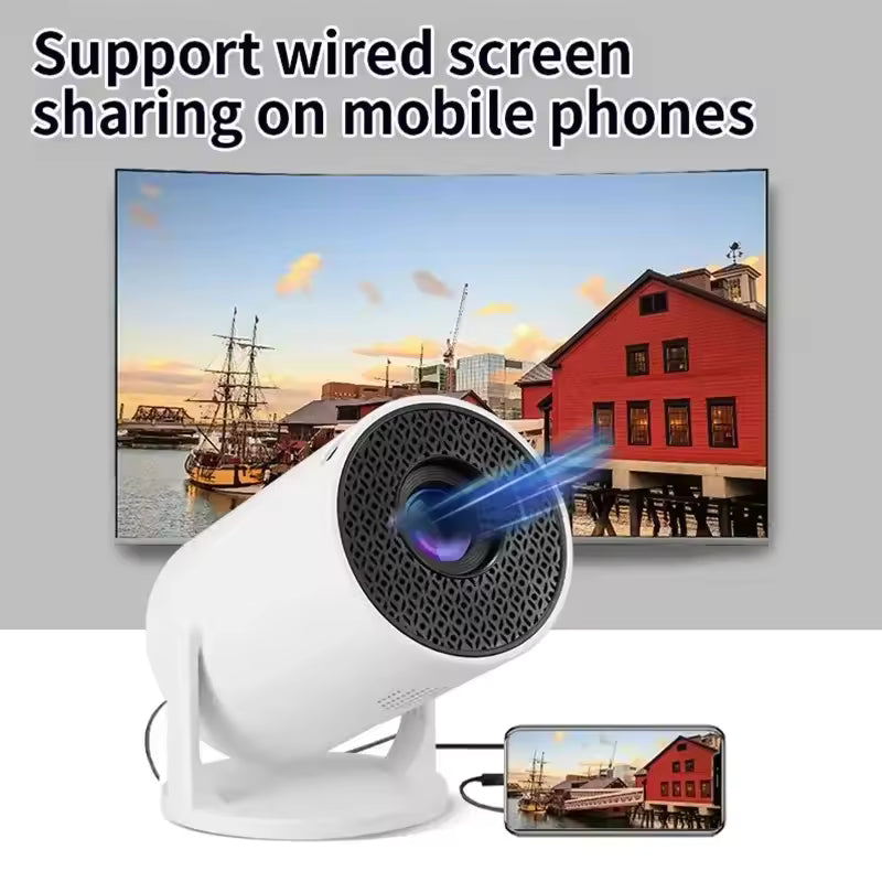 Portable 4K-Supported Smart Mini Projector with Android 11 and Wi-Fi 6