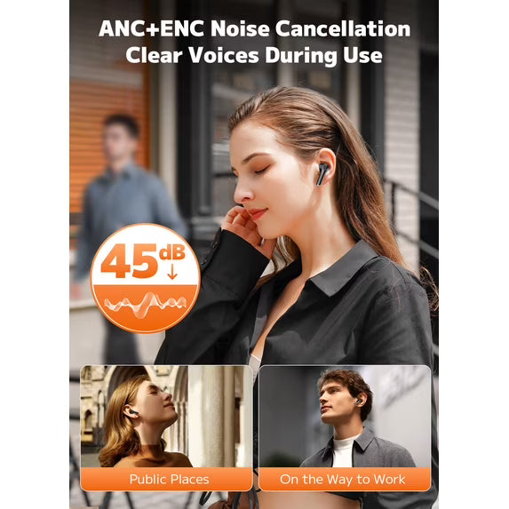 Smart Touchscreen Case 50-Hour Wireless Earbuds