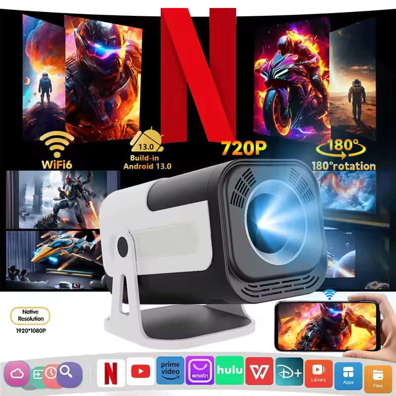 Android 13 Portable Smart Mini Projector