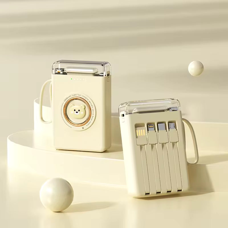 Mini Cartoon 20000mAh Built-In Cable Power Bank